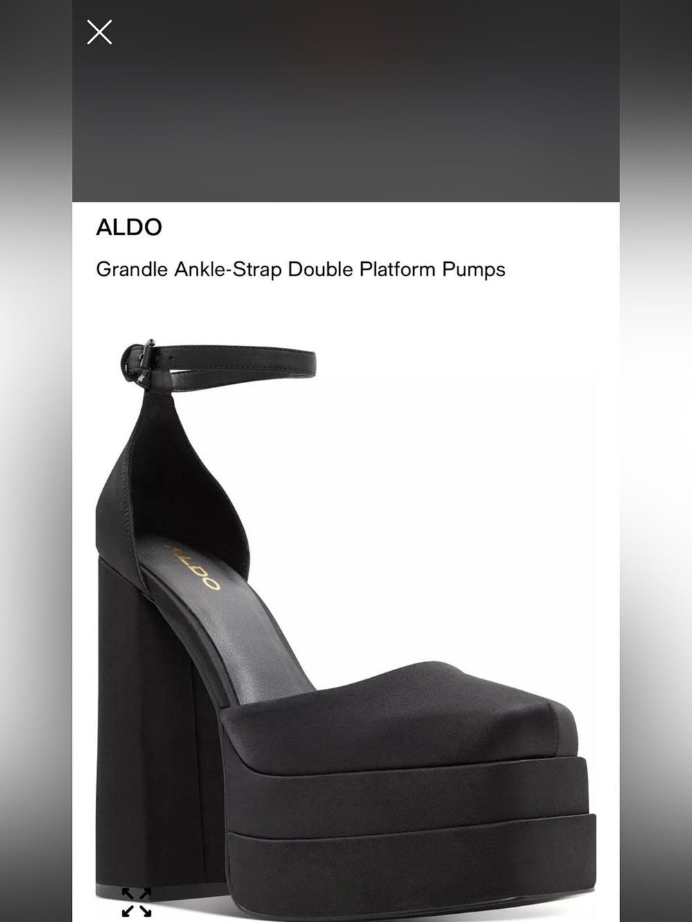 ALDO Black Double Platform Ankle-Strap Pumps